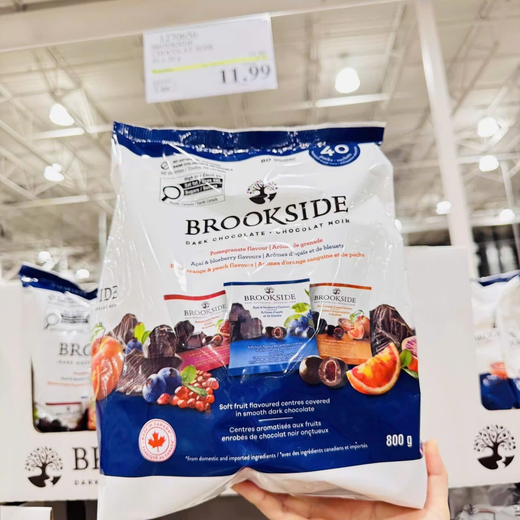 BROOKSIDE Chocolate, socola 800g, mix 3 vị, việt quất, lưu, cam đào, hàng Costco Canada nhập khẩu