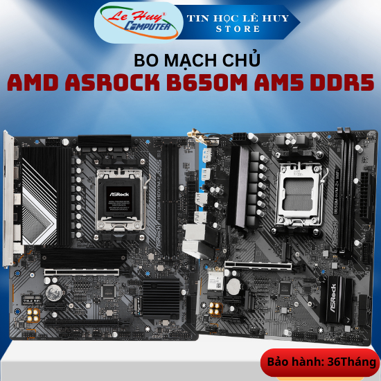 MainBoard AMD ASROCK B650M B650M-H/M.2+/ WiFi B650M-HDV/M.2 AM5 DDR5 - Hàng Chính Hãng