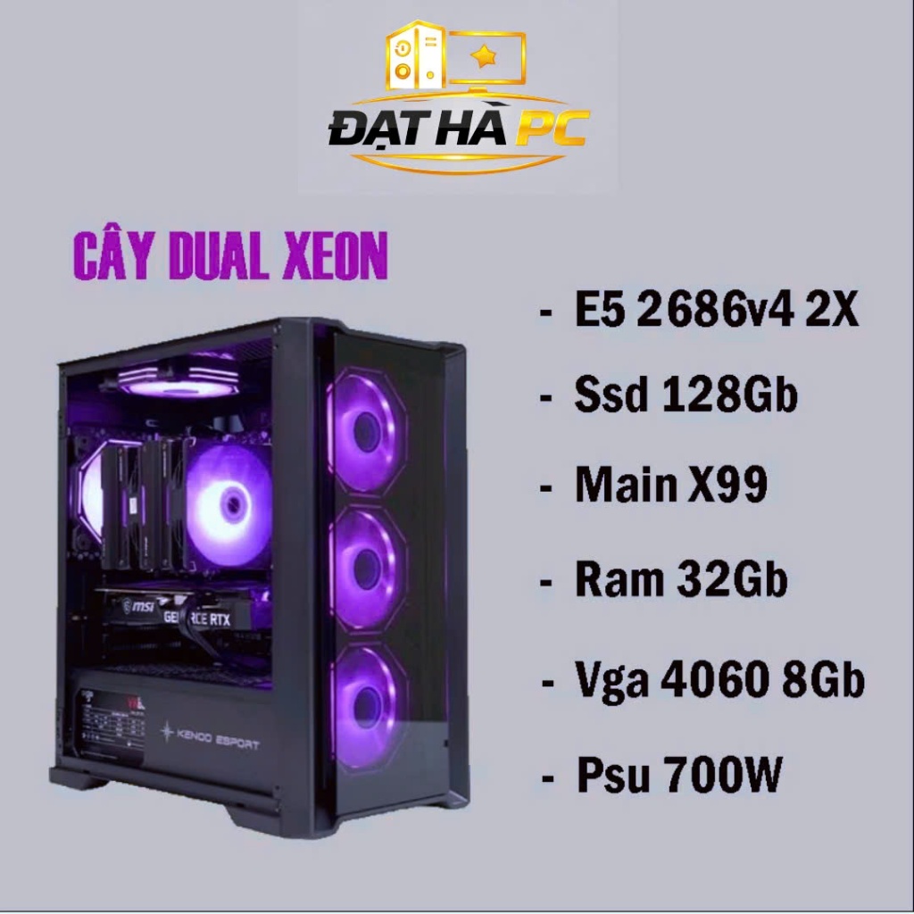 PC Giả Lập Dual Xeon E5-2686v4 2x | 128GB ECC | RTX 3060 12GB