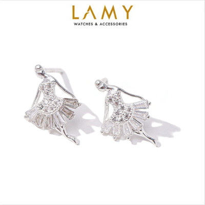 Khuyên tai bạc nữ LAMY Princess Earrings 3202 - Khuyên tai bạc ta