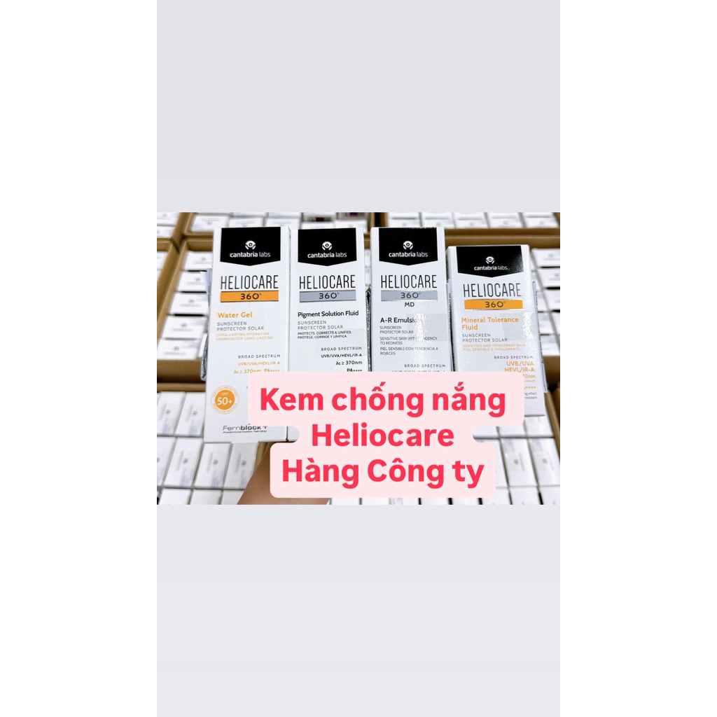 Kem Chống Nắng Heliocare Pigment Solution, Water Gel , A-R Emulsion , Mineral Tolerance , Age Active
