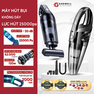Máy Hút Bụi Cầm Tay Mini Không Dây GODWELL Công Suất Lớn, Hút Bụi Sàn Nhà, Ô Tô Bảo Hành 24 Tháng