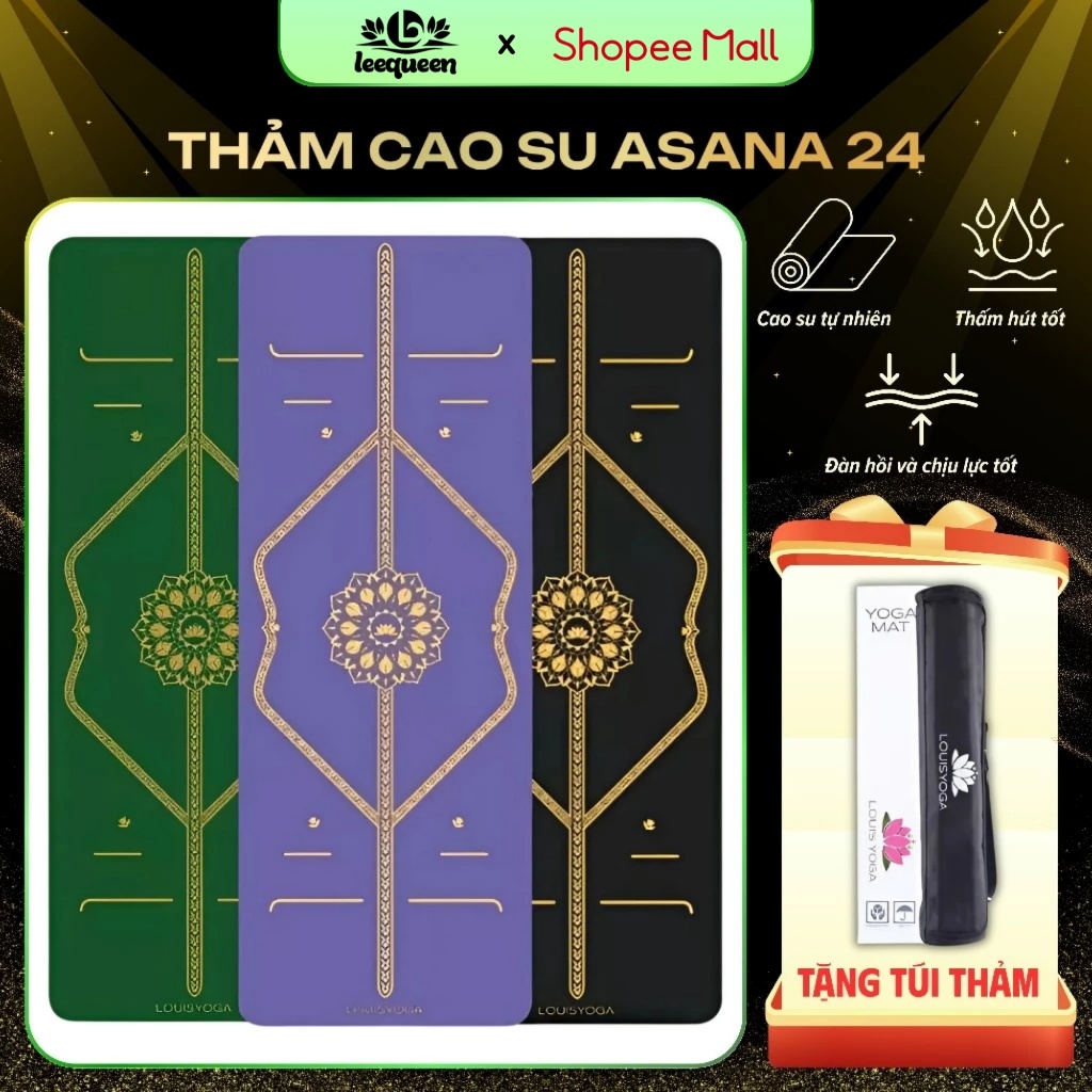 Thảm yoga cao cấp Louis Yoga chất liệu cao su tự nhiên có đường định tuyến Louis Asana