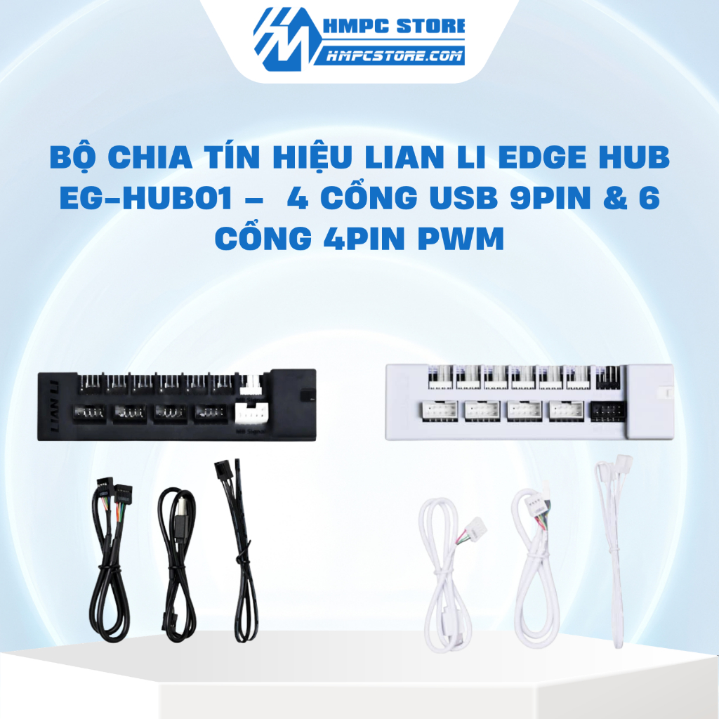 Bộ chia tín hiệu Lian Li EDGE HUB EG-HUB01 –  4 cổng USB 9Pin & 6 cổng 4Pin PWM