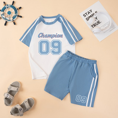 Đồ bộ bé trai, bé gái phối viền hình CHAMPION - Quần áo cho bé chất liệu thun cotton - Loza Kids BF615