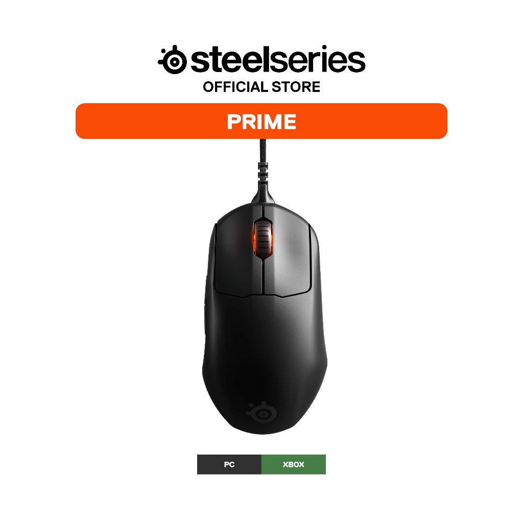Chuột gaming có dây SteelSeries Prime màu đen, siêu nhẹ 69g, 6 nút, 18000CPI, 450IPS, 100 triệu clic