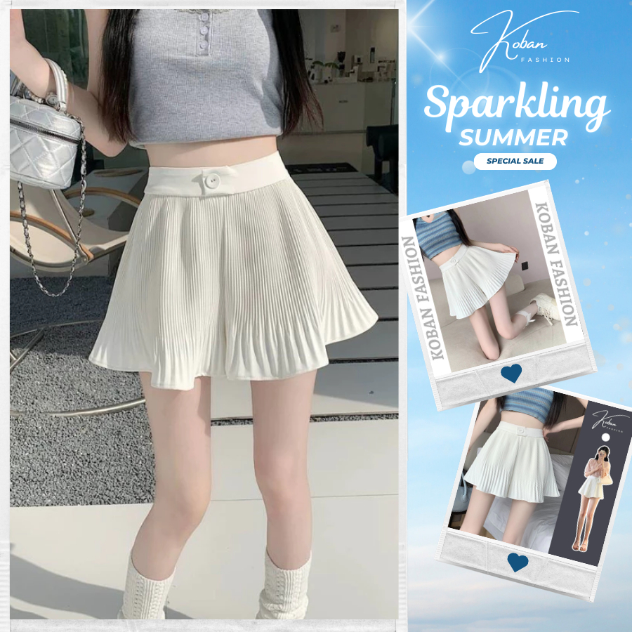 [KB33] Chân váy xòe dập ly KOBAN, váy ngắn chữ A dáng đuôi cá mặc đi làm đi chơi siêu xinh