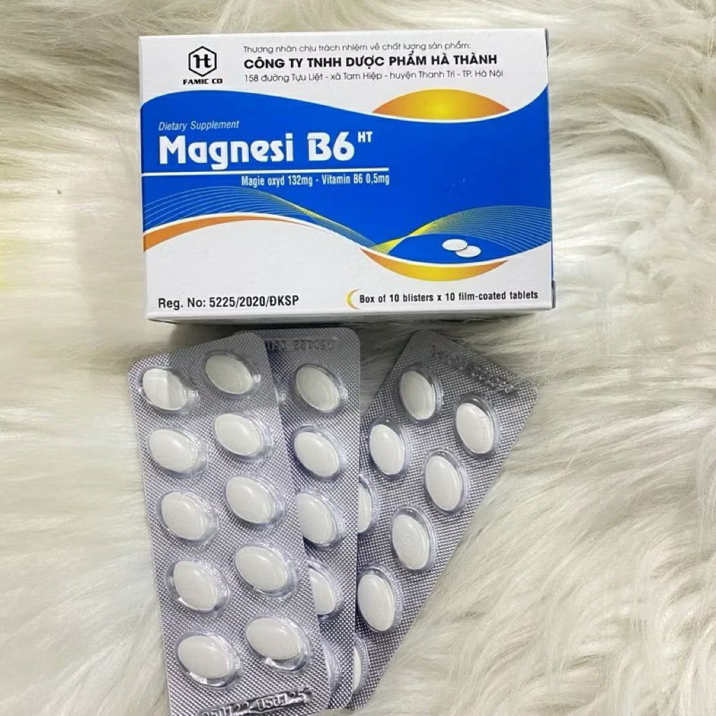 Magnesi B6 - Bổ sung magie, vitamin B6, hỗ trợ trường hợp thiếu magie (H/100 viên)