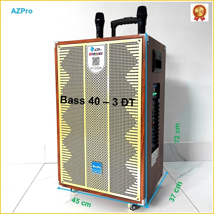 Loa kéo di động Bluetooth chính hãng AZPRO,AZ-L16 Pluss,Bass 40-3 đường tiếng,mạch 12 núm chỉnh