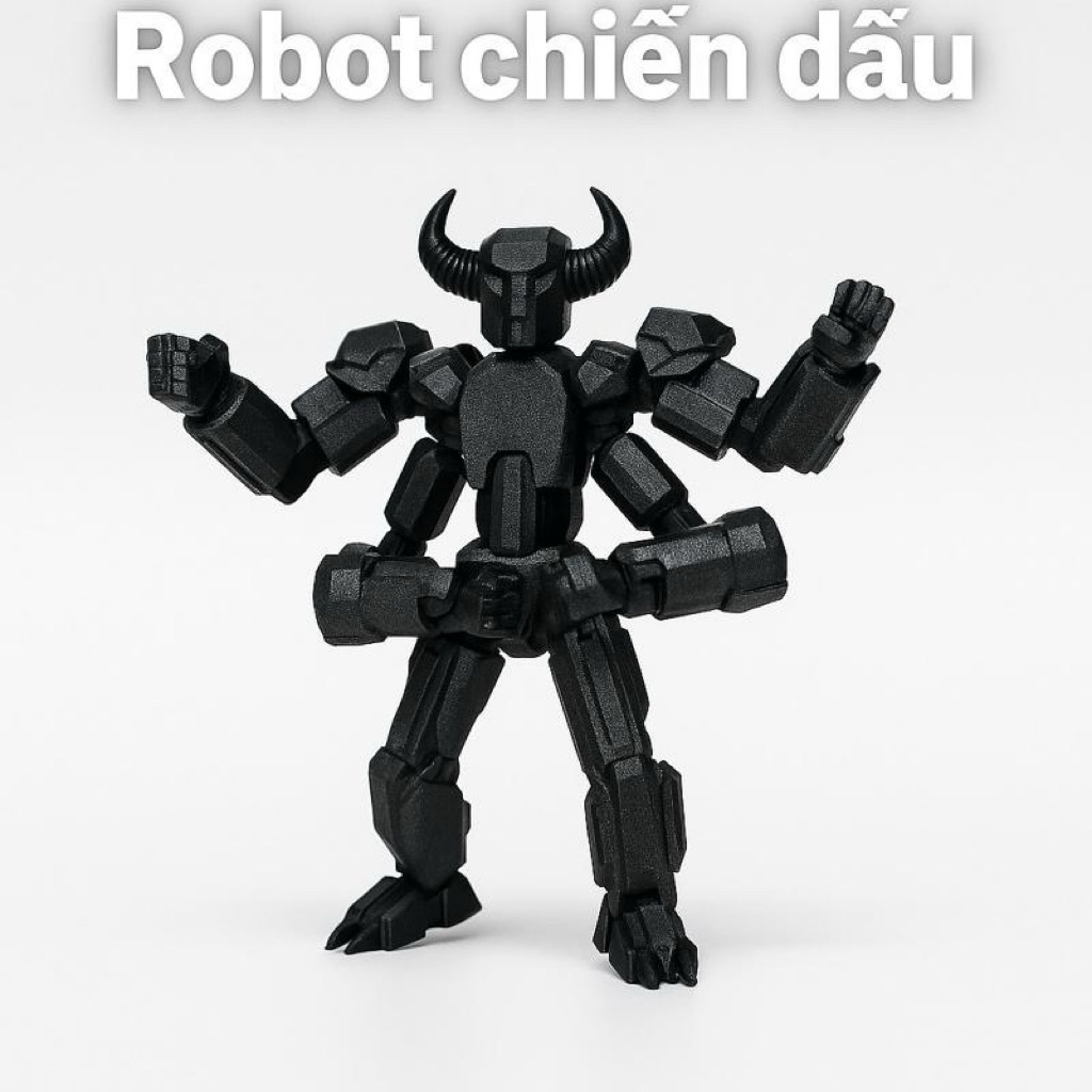 Mô hình lắp ráp robot dummy 13 bull kèm tay 4 tay và phụ kiện thay thế, khớp cử động linh hoạt - Inn