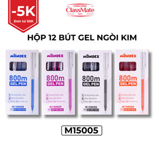 [GIẢM 5K] Hộp 12 Bút Gel MONDEZ Ngòi 0.5mm, Bút Mondez Mực Tím, Xanh, Đen, Đỏ Dành Cho Học Sinh M15004/M15005