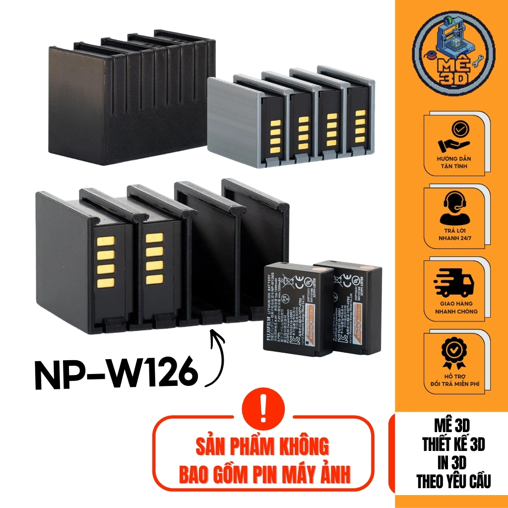 Khay Hộp Đựng Bảo Vệ Pin Fujifilm W126 / W126s [Mê 3D]