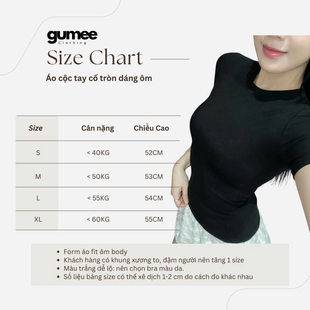 Áo ôm body nữ ngắn tay cổ tròn Gumee, áo thun nữ baby tee thắt eo thun gân lạnh cộc tay co giãn -GTL | BigBuy360 - bigbuy360.vn