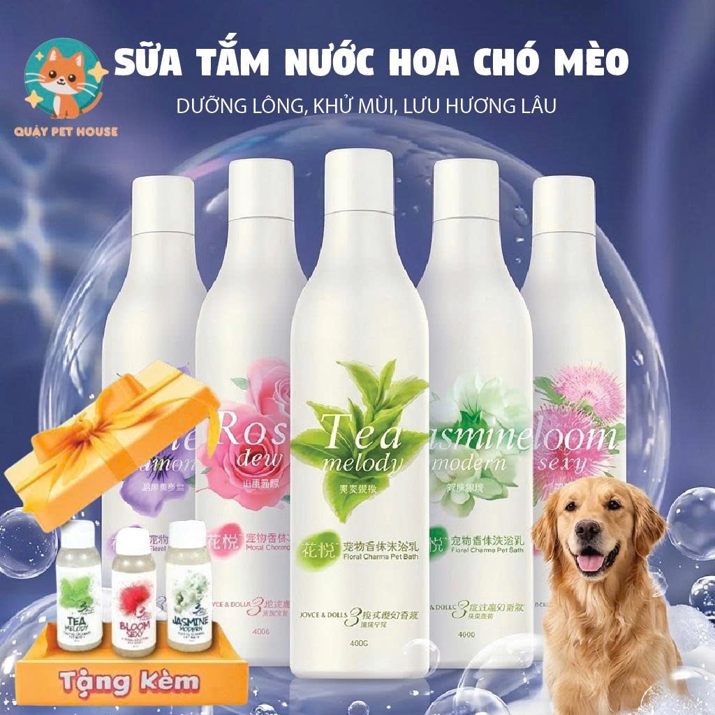 Sữa tắm cho chó mèo Joyce and Dolls , Sữa tắm cho chó Joyce and Dolls mượt lông lưu hương lâu 400ml