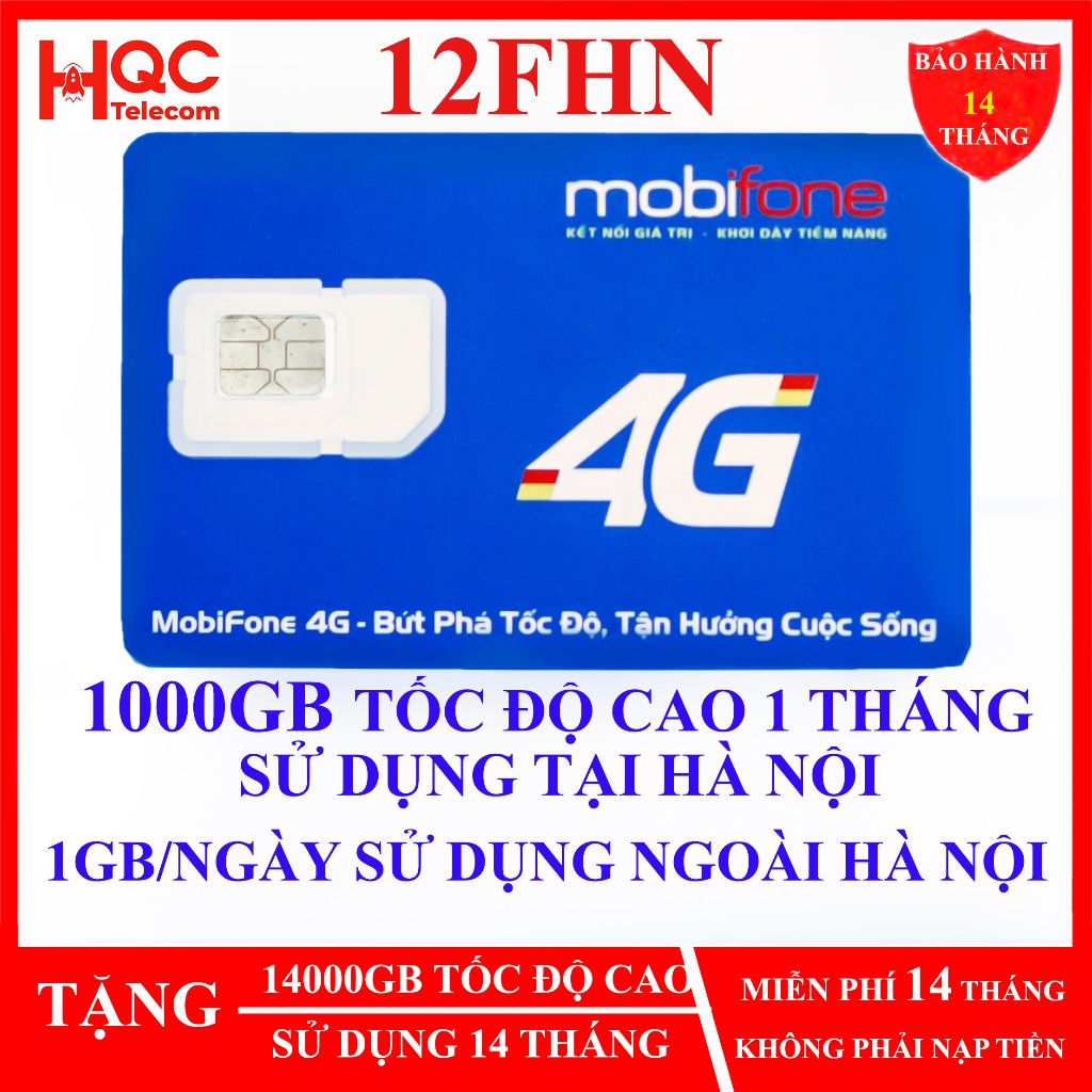 Sim 4G Mobifone 12MDT50 MDT250A, 100GB, 500GB, 75GB, 12MDT150 21G12 12MAX90 12FD50 (có E SIM) HQC CAM KẾT CHÍNH HÃNG