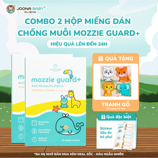Combo 2 hộp miếng dán hỗ trợ xua muỗi và côn trùng nhờ toả hương tinh dầu sả Mozzie Guard+ - JOONA BABY (TẶNG TRANH)