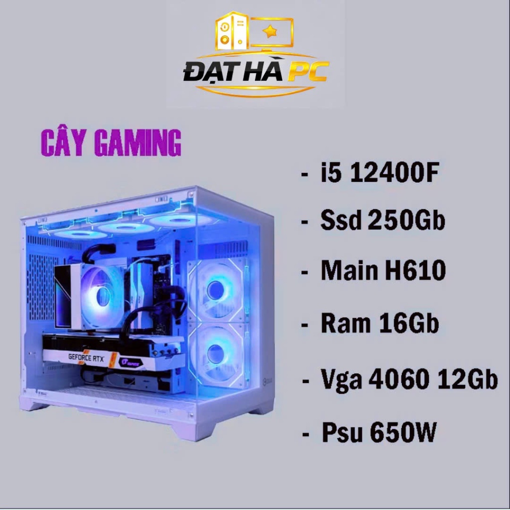 Bộ PC Gaming i5-12400F, RAM 16GB, RTX tùy chọn