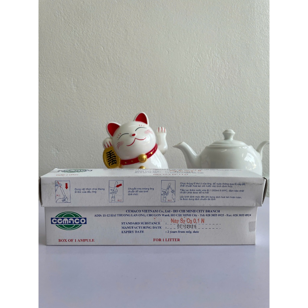 Ống Chuẩn Na₂S₂O₃ 0.1N Cemaco | Ống Chuẩn Natri Thiosunfat | Dung Dịch Chuẩn Chuẩn Độ Iod Phòng Thí 