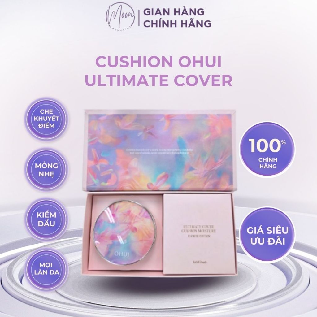 CUSHION OHUI ULTIMATE COVER - KHÓA LỚP NỀN CĂNG BÓNG, ẨM MƯỢT SUỐT 24H