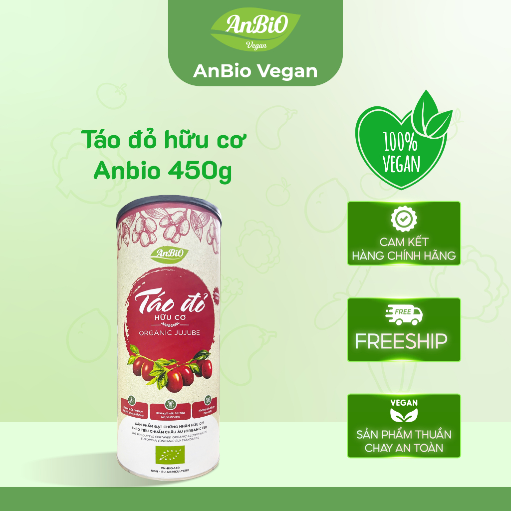 {Anbio Vegan} Táo Đỏ Hữu Cơ Anbio 450g size đại - Giấy Chứng Nhận Hữu Cơ
