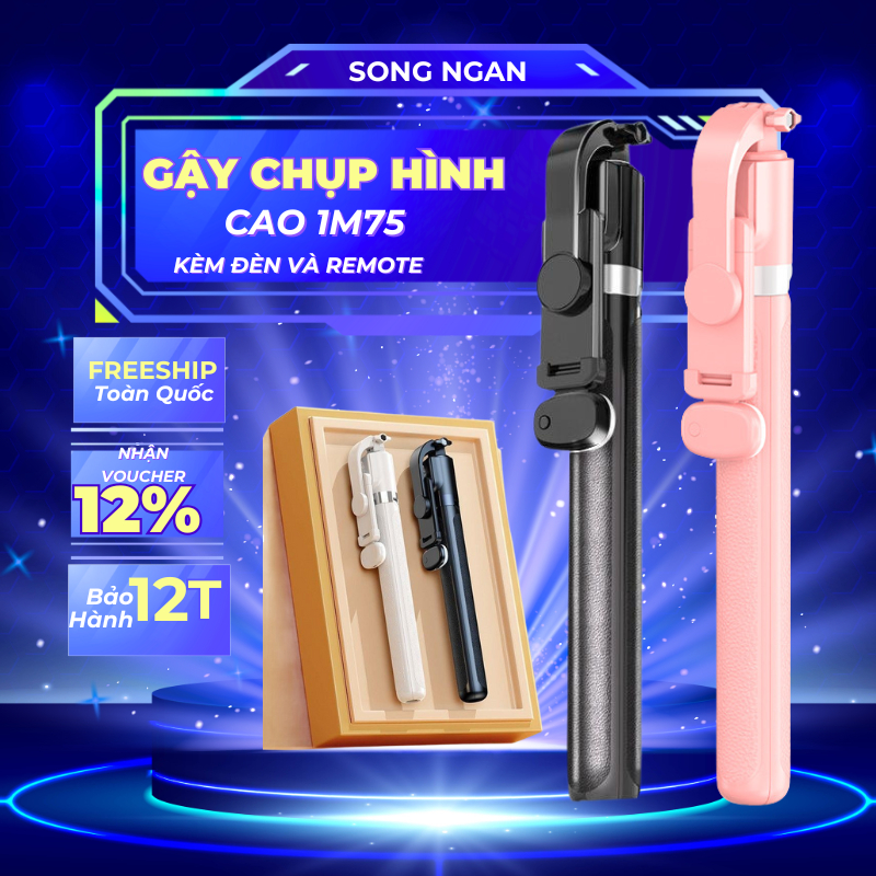 Tripod điện thoại Gậy chụp ảnh 3 chân 1M75 Cây chụp hình Selfie cầm tay Quay video Livestream | BigBuy360 - bigbuy360.vn