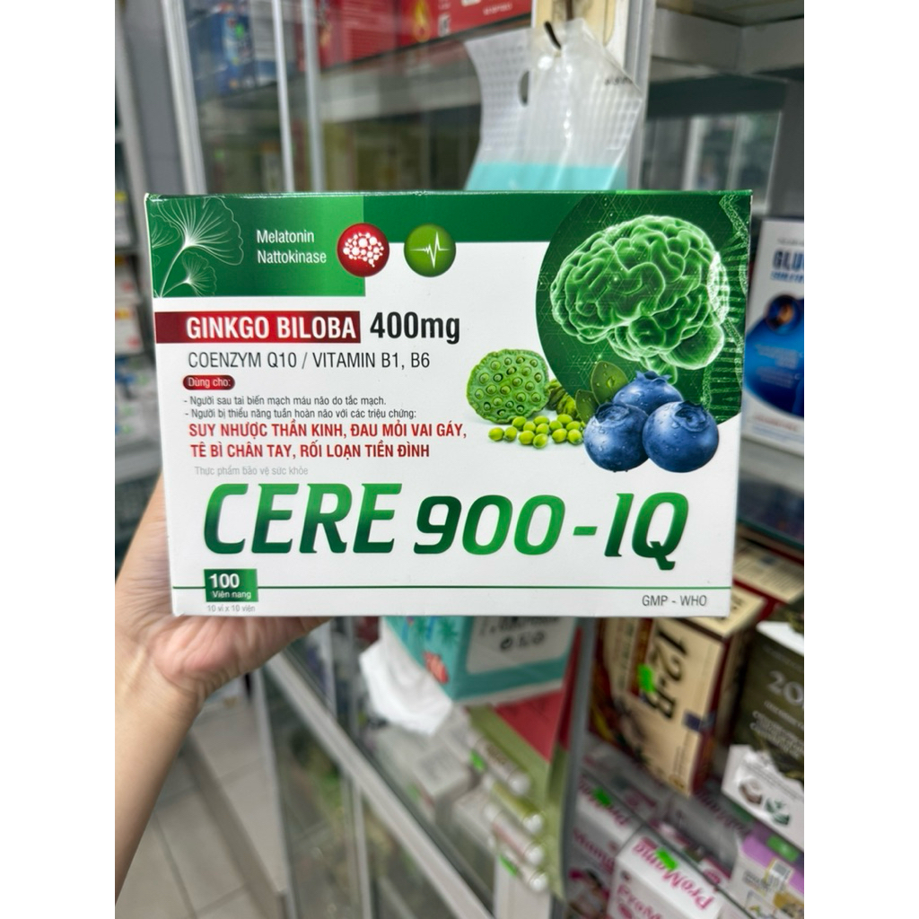 [CHÍNH HÃNG] Viên uống hỗ trợ hoạt huyết cho não GINKO BILOBA MAGIESIUM CERE BRAIN MAX (Hộp 100 viên