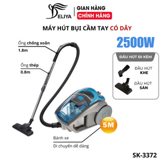 Máy hút bụi gia đình công suất lớn 2500W Lumabella SK3372, lực hút mạnh giảm tiếng ồn