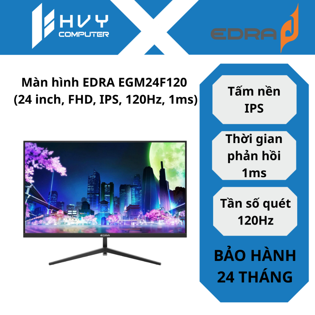 Màn Hình EDRA EGM24F100S, EGM24F120 (24 inch, FHD, IPS, 120Hz/100Hz, 1ms) - Hàng Chính Hãng