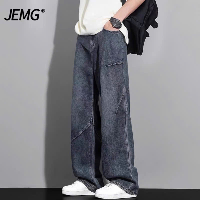 Quần Jeans Nam Ống Rộng Phong Cách Streetwear Thời Trang, Quần Bò Nam Form Rộng Cá Tính TD01