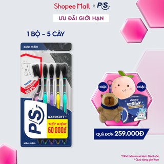 Bộ 5 bàn chải P/S than bạc kháng khuẩn 99.9%