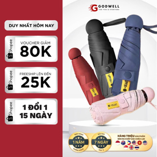 Ô Che Mưa Dù Gấp Gọn GODWELL Chống Lật Tay Cầm Đóng Mở Tự Động Rộng 108cm 12 Nan Kép