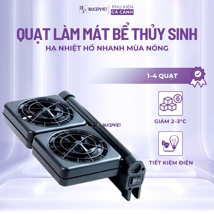 Quạt làm mát bể thủy sinh – Fan Cooling System, giảm nhiệt độ hồ cá hiệu quả