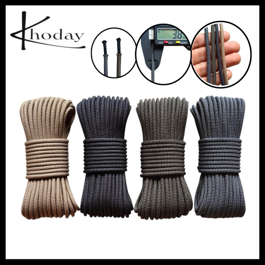 20 mét - Dây dù tròn 3.8mm có lõi + dệt phối đẹp , chắc tay dùng làm macrame, vòng tay, cột lều