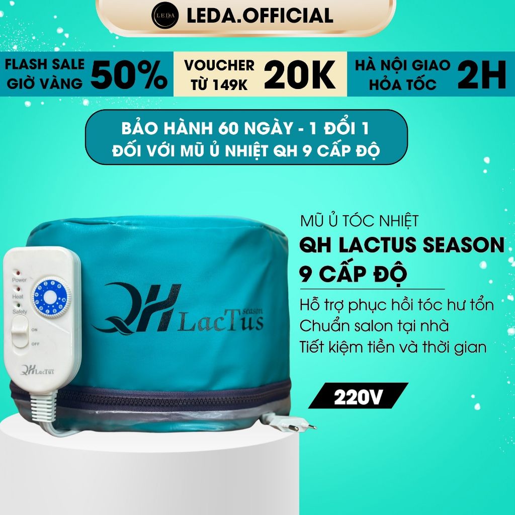 Máy ủ tóc QH Lactus season 9 cấp độ mũ ủ tóc nhiệt tại nhà chuẩn salon mũ hấp tóc nhiệt 50w PK02