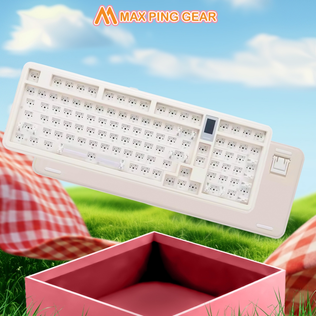 [HỎA TỐC] Kit Bàn phím cơ Dry Martini OMO100 - Kem  (Hot-swap|Led RGB|Màn hình) - Maxpinggear