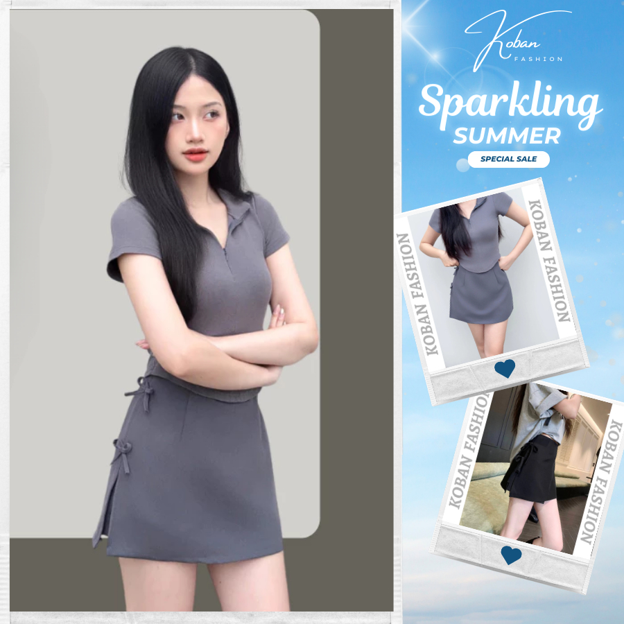 [KB28] Chân váy ngắn chữ A KOBAN, váy ngắn cạp cao siêu tôn dáng mặc đi chơi, cafe