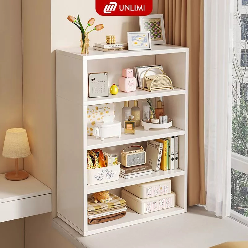 Kệ sách đa năng chất liệu gỗ MDF màu full trắng decor góc làm việc cực đẹp - GA30