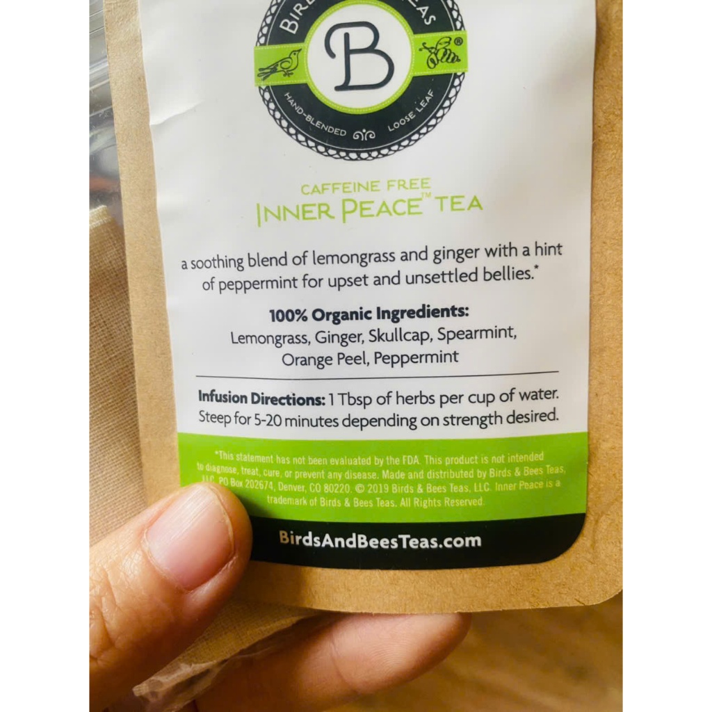Trà Birds & Bees - Inner Peace trà thảo mộc hữu cơ gói dùng thử