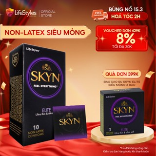 Bao cao su LifeStyles SKYN non-latex siêu mềm siêu mỏng nhiều gel bôi trơn hộp 3 bcs/10 bcs
