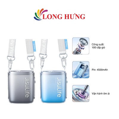 Quạt mini tích điện đeo cổ Jisulife Neckfan Life5 4500mAh - Hàng chính hãng