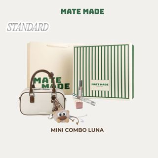 Túi Xách Luna + Charm + Nước Hoa Peachy + Hộp Quà Hồng Kẻ Trắng - Mini Combo Luna Mate Made