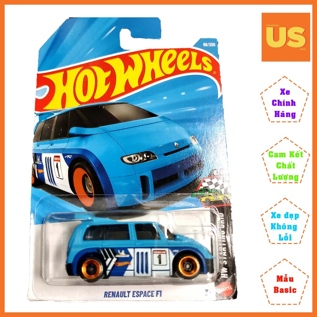 Xe Mô Hình Hot Wheels  Renault Espace F1 – Chính Hãng US (Card Thường)