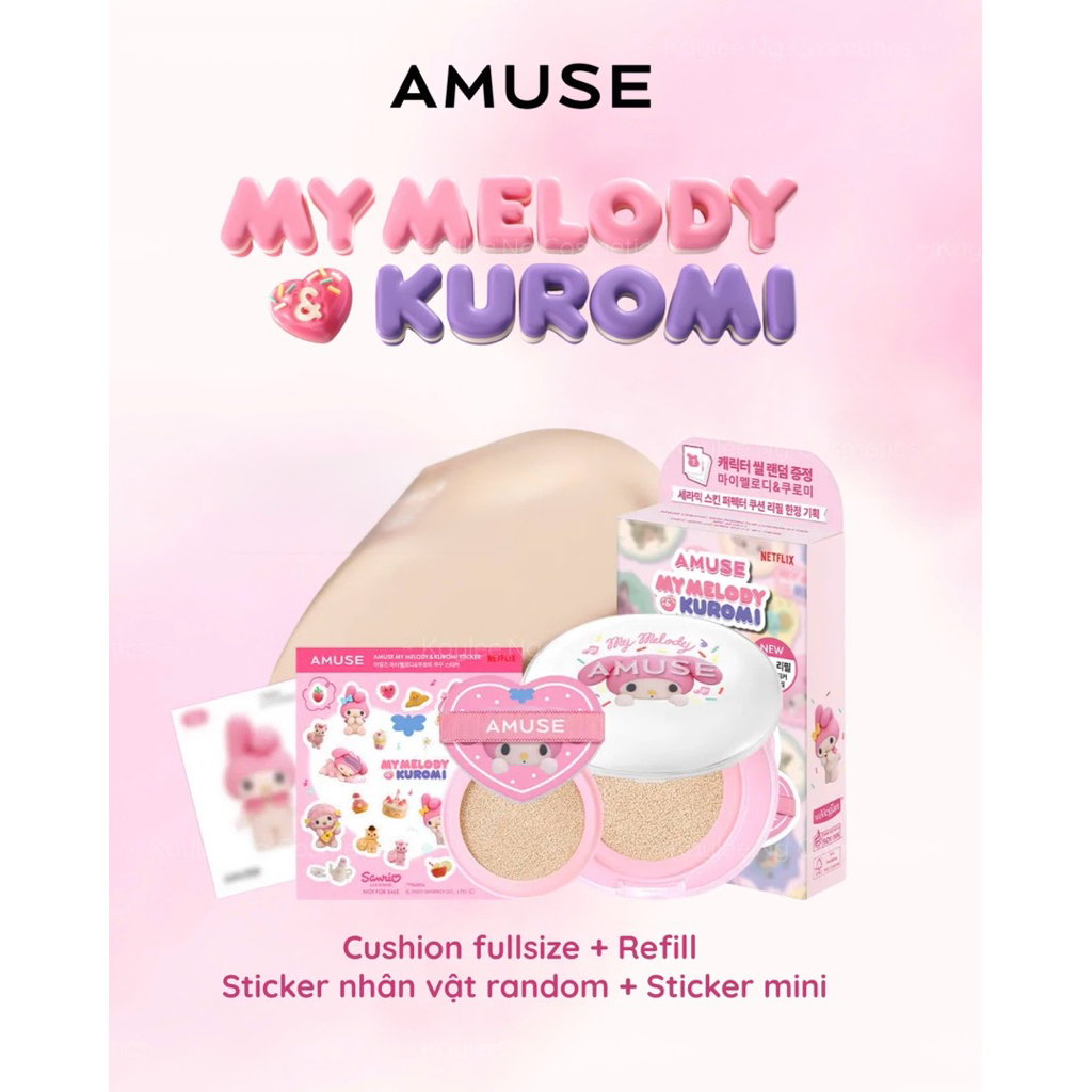 [Oliveyoung-Order] AMUSE x MY MELODY Phấn Nước Amuse Ceramic Skin Perfector Cushion