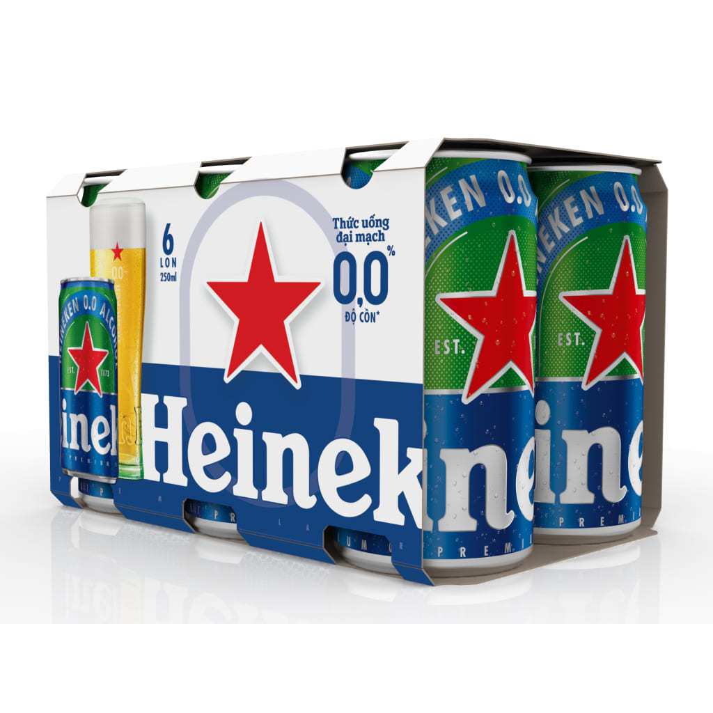 Lốc 6 lon/ 1 lon Bia không cồn Heineken 330ml/250ml