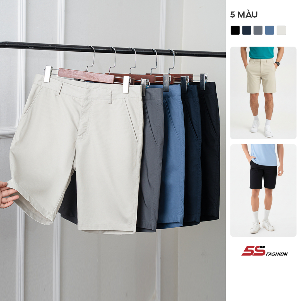 Quần Short Kaki Nam 5S FASHION Mềm Mịn,Thiết Kế Cúc Ẩn Mặt Trong Lịch Sự (QSK25014)