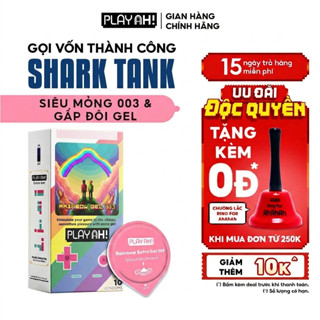 Bao Cao Su PlayAh Rainbow Gel 003 Hộp 10 size 52mm siêu mỏng, nhiều gel