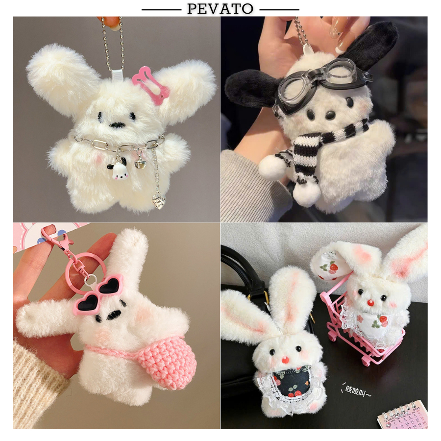 Gấu Bông Mini Dễ Thương Móc Khóa Điện Thoại Túi Xách Balo Charm Gấu Bông Xinh Gắn Túi Xách