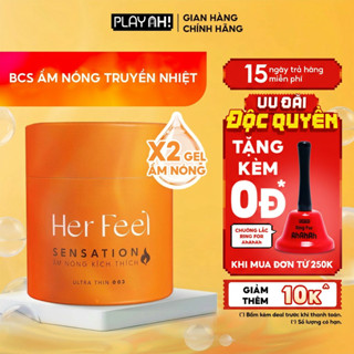 Bao cao su ấm nóng Her Feel Sensation Siêu Mỏng Cao Cấp Hộp 3/10