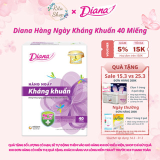 Băng Vệ Sinh Hàng Ngày Diana Sensi Siêu Thấm Kháng Khuẩn 15.5cm Gói 40 Miếng