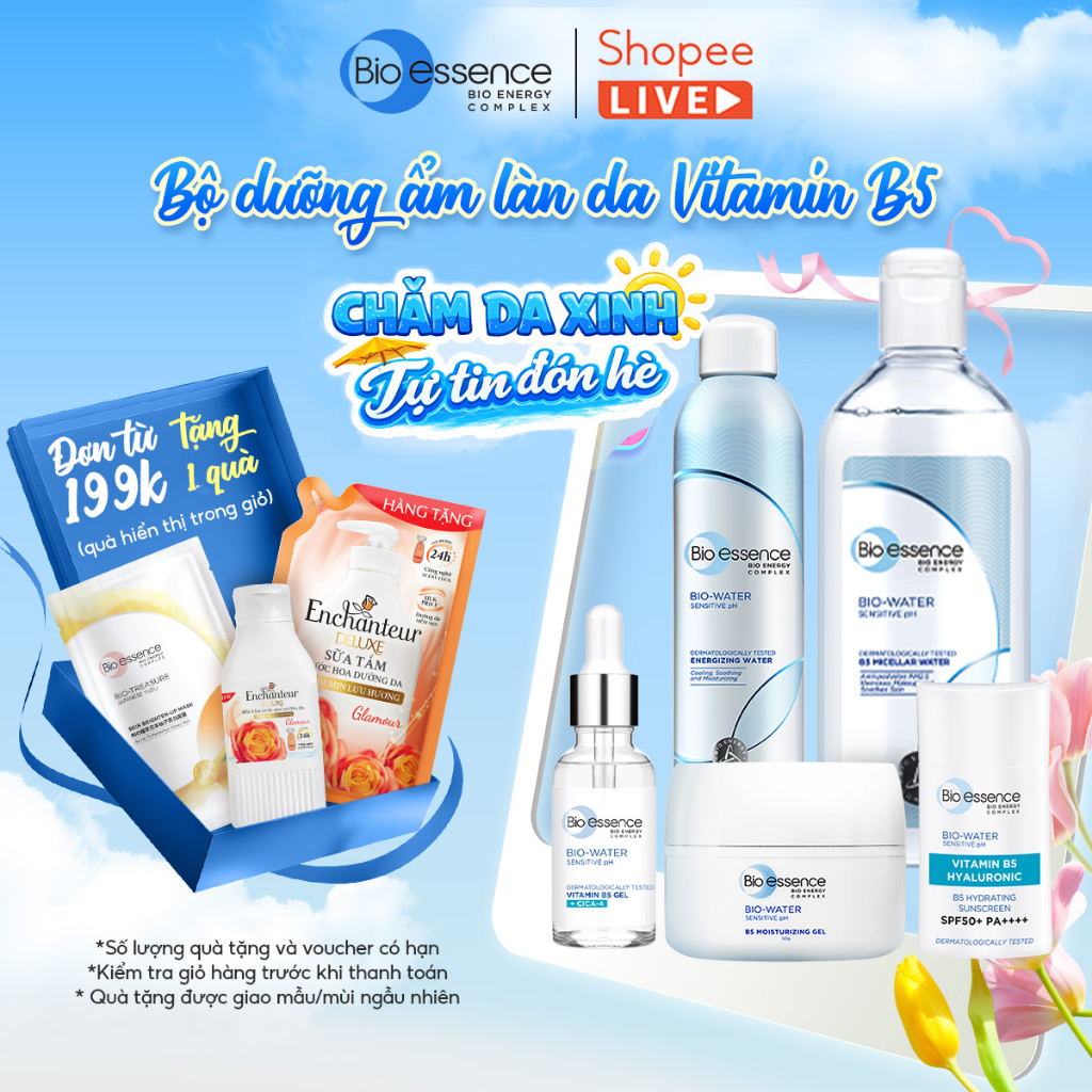 Bio-essence Vitamin B5 – Dưỡng Ẩm Làm Dịu Da: Tinh Chất Serum, Kem Dưỡng, Xịt Khoáng, Tẩy Trang, Kem